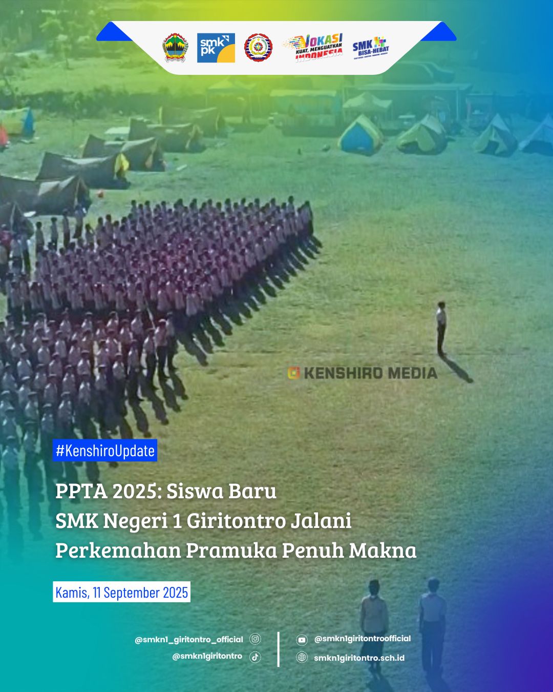 PPTA 2025: Siswa Baru SMK Negeri 1 Giritontro Jalani Perkemahan Pramuka Penuh Makna