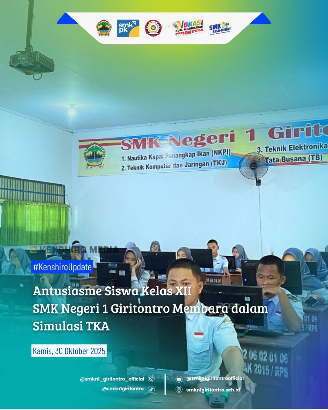 Antusiasme Siswa Kelas XII SMK Negeri 1 Giritontro Membara dalam Gladi Bersih TKA