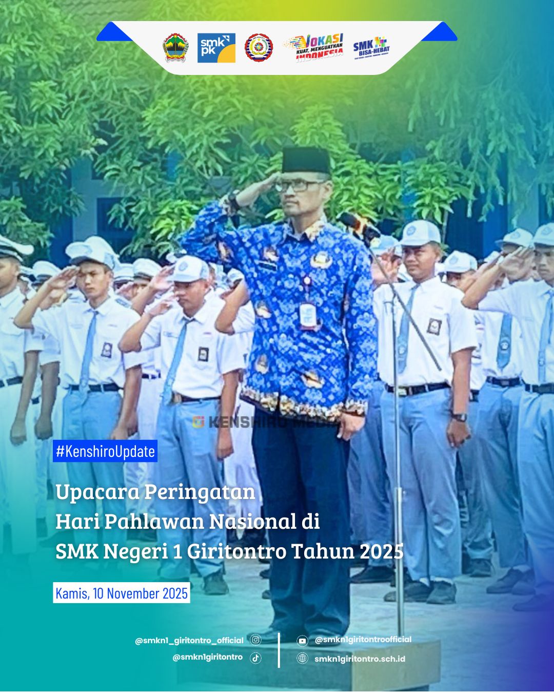 Upacara Peringatan Hari Pahlawan Nasional di SMK Negeri 1 Giritontro Tahun 2025