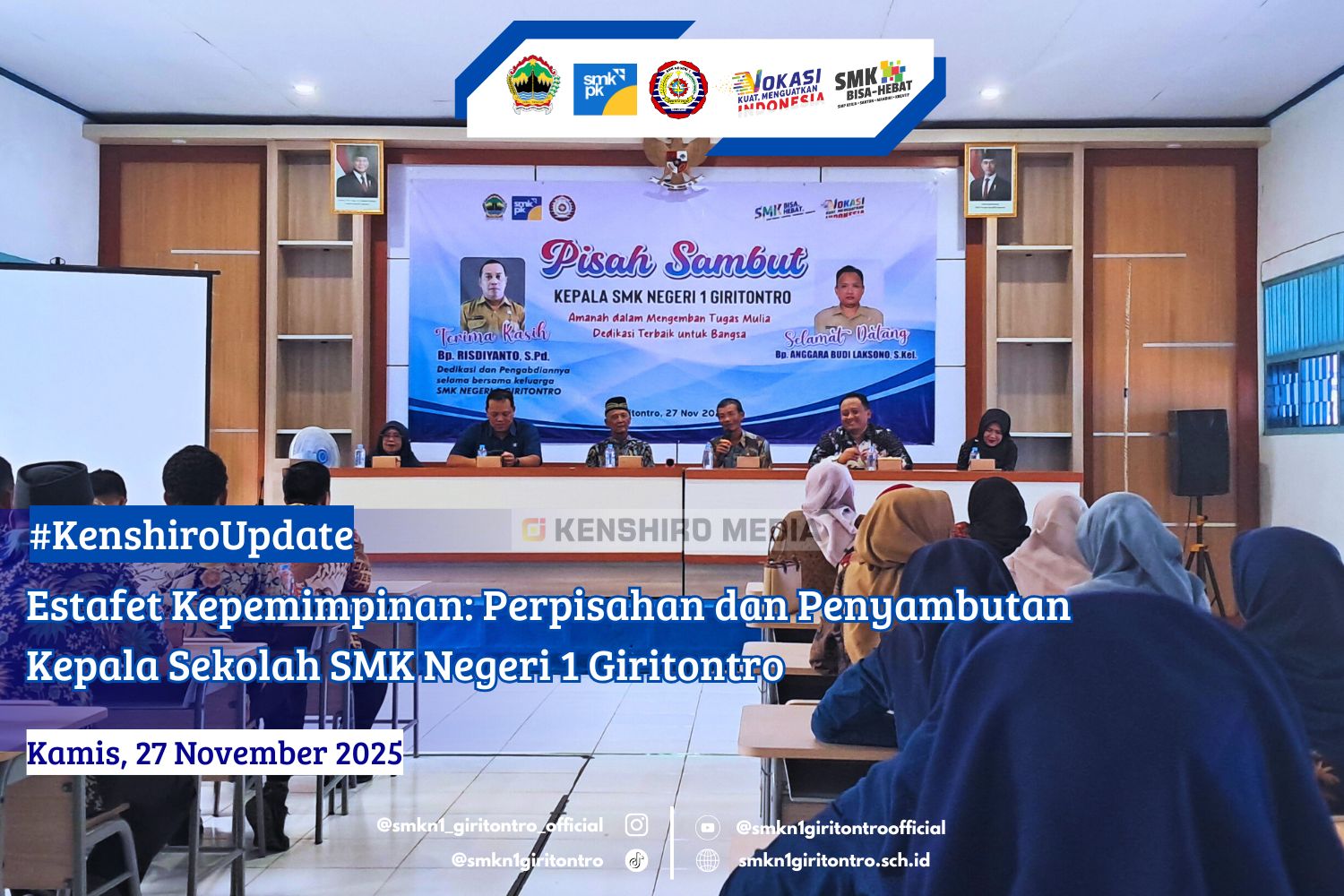 Estafet Kepemimpinan: Perpisahan dan Penyambutan Kepala Sekolah SMK Negeri 1 Giritontro