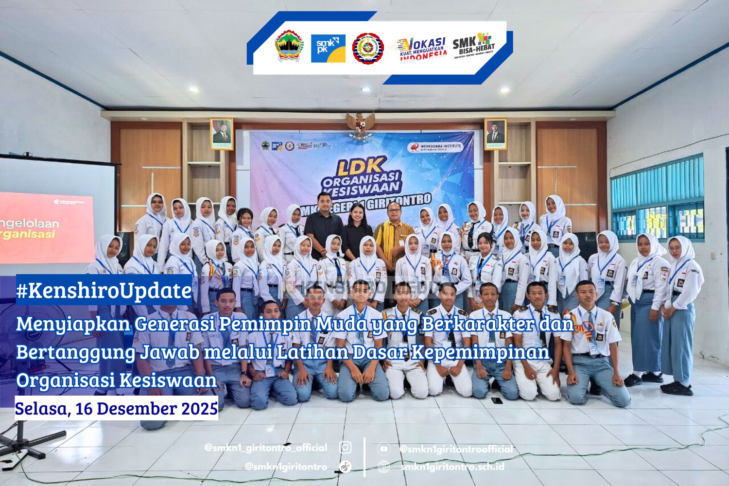 Menyiapkan Generasi Pemimpin Muda yang Berkarakter dan Bertanggung Jawab melalui Latihan Dasar Kepemimpinan Organisasi Kesiswaan