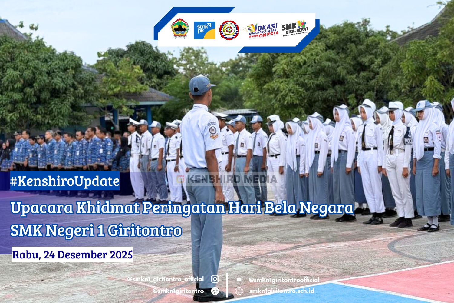 Upacara Khidmat Peringatan Hari Bela Negara SMK Negeri 1 Giritontro