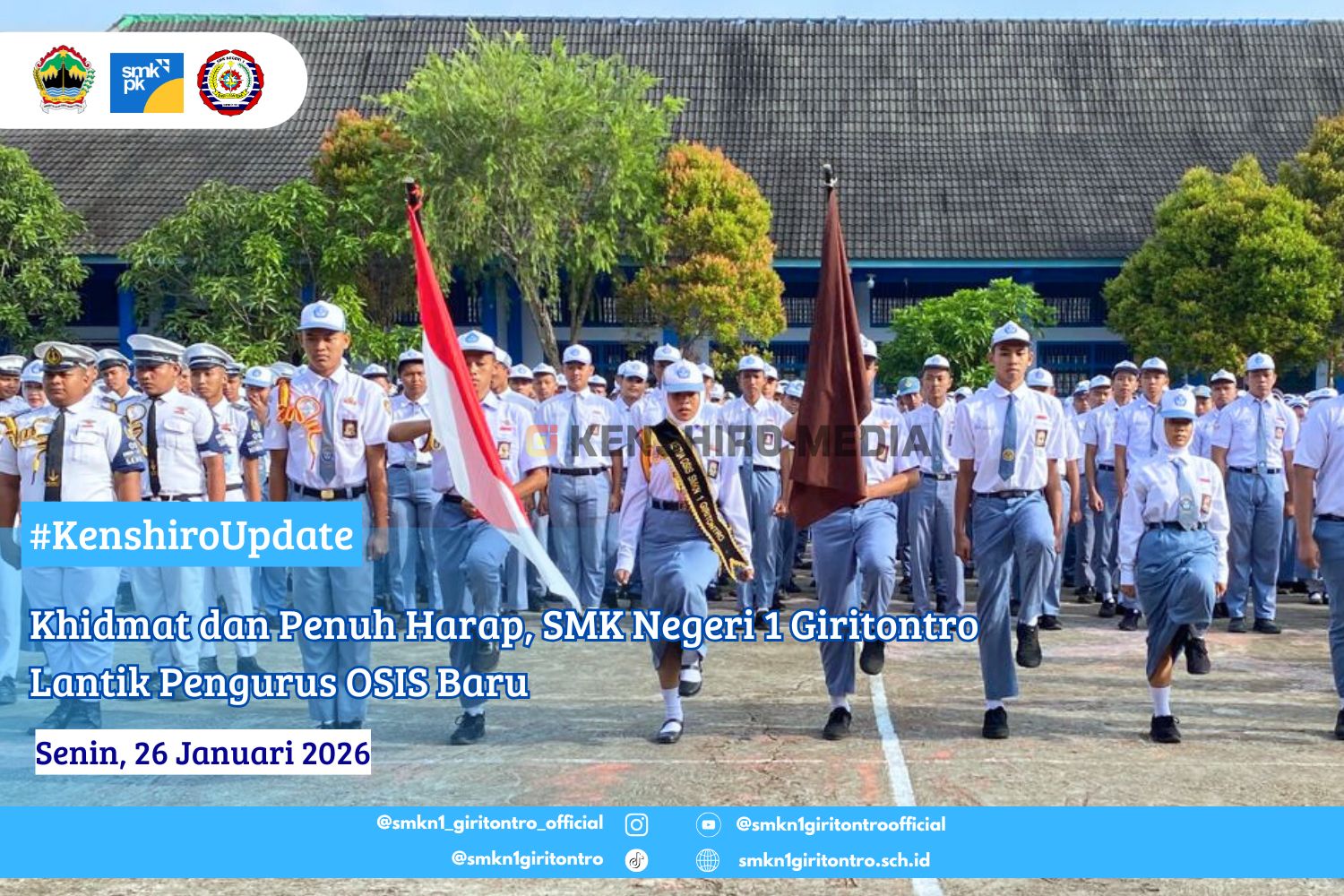 Khidmat dan Penuh Harap, SMK Negeri 1 Giritontro Lantik Pengurus OSIS Baru