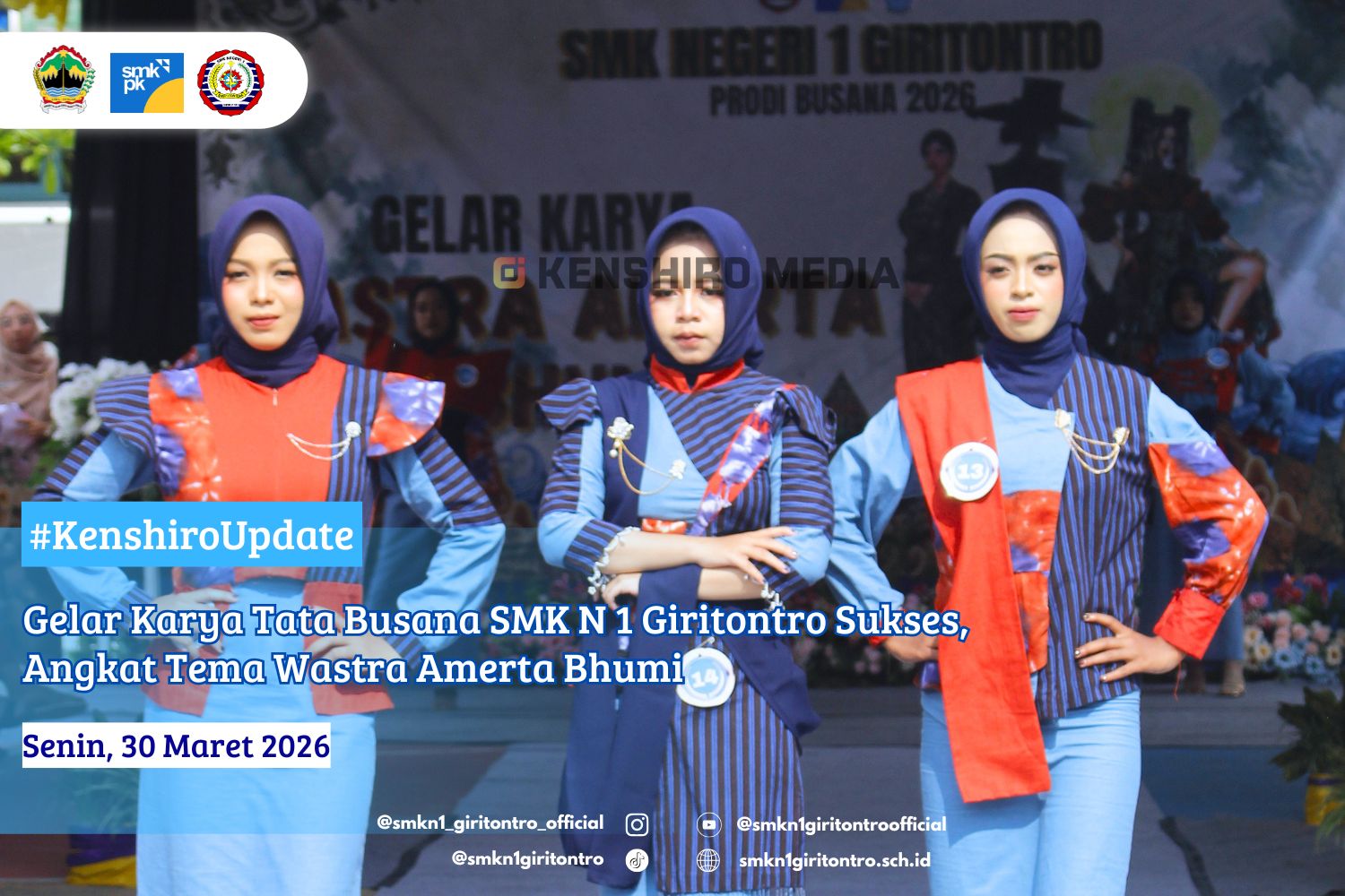 Gelar Karya Tata Busana SMK N 1 Giritontro Sukses, Angkat Tema Wastra Amerta Bhumi