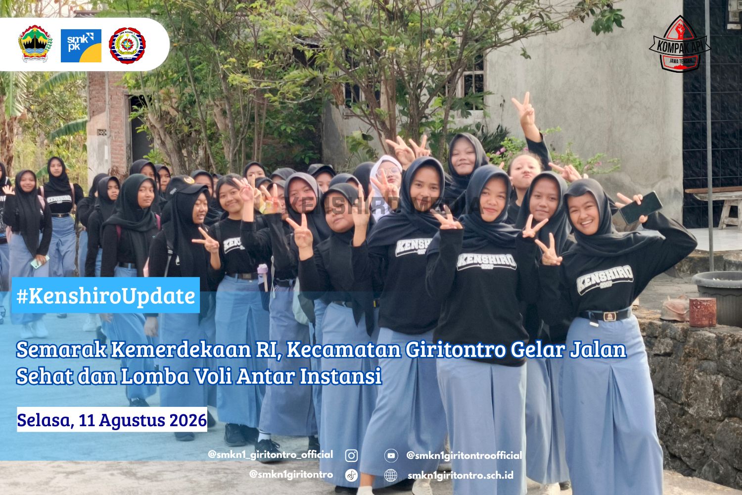 Semarak Kemerdekaan RI, Kecamatan Giritontro Gelar Jalan Sehat dan Lomba Voli Antar Instansi
