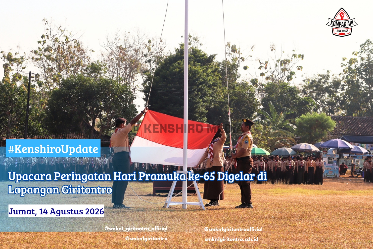 Upacara Peringatan Hari Pramuka ke-65 Digelar di Lapangan Giritontro