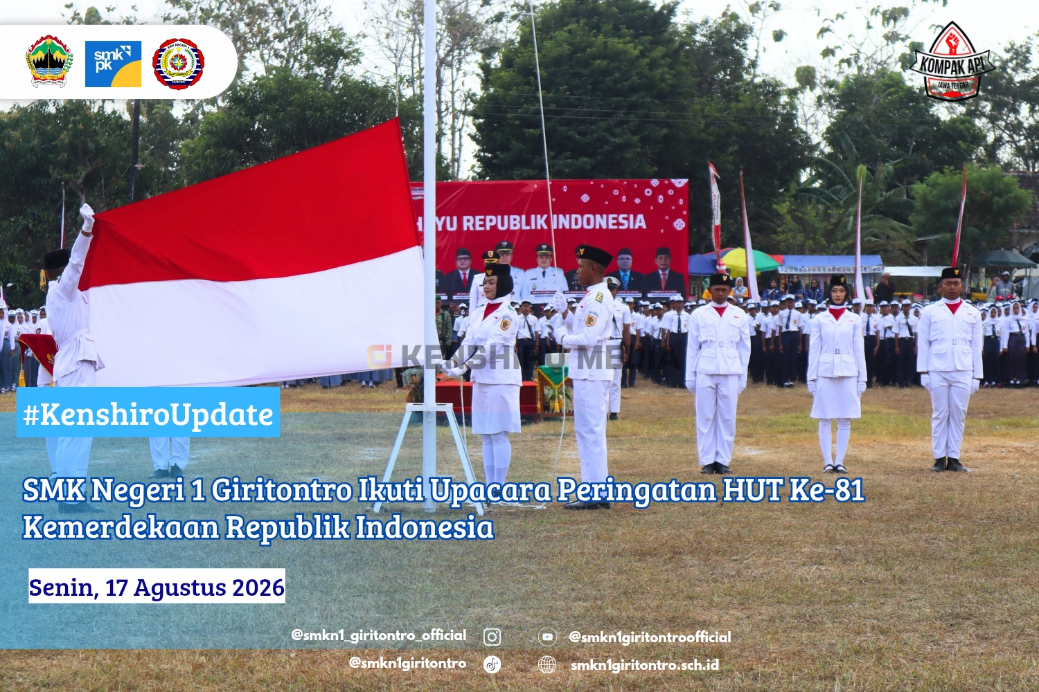 SMK Negeri 1 Giritontro Ikuti Rangkaian Upacara HUT ke-81 Kemerdekaan Republik Indonesia