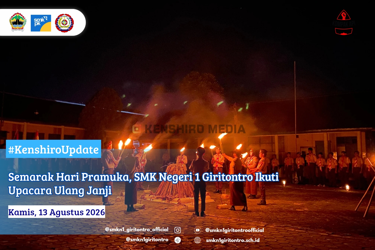 Semarak Hari Pramuka, SMK Negeri 1 Giritontro Ikuti Upacara Ulang Janji