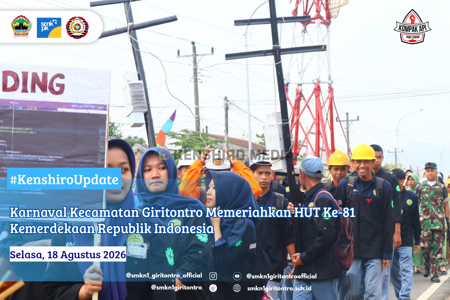 Karnaval Kecamatan Giritontro Meriahkan Peringatan HUT ke-81 Kemerdekaan RI