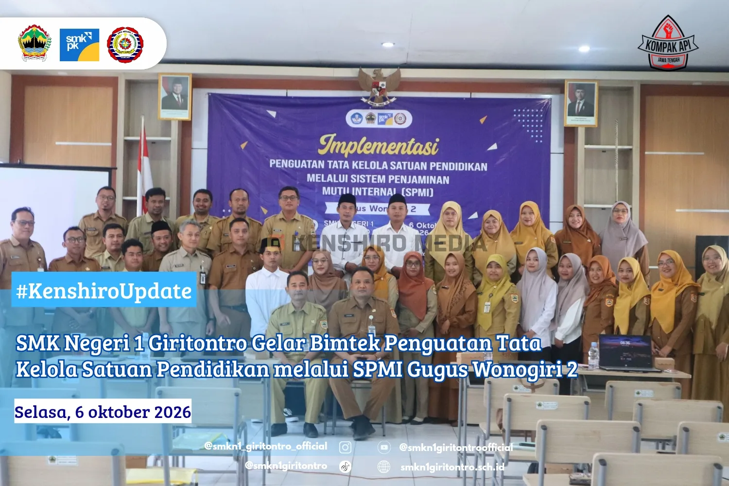 SMK Negeri 1 Giritontro Gelar Bimtek Penguatan Tata Kelola Satuan Pendidikan melalui SPMI Gugus Wonogiri 2
