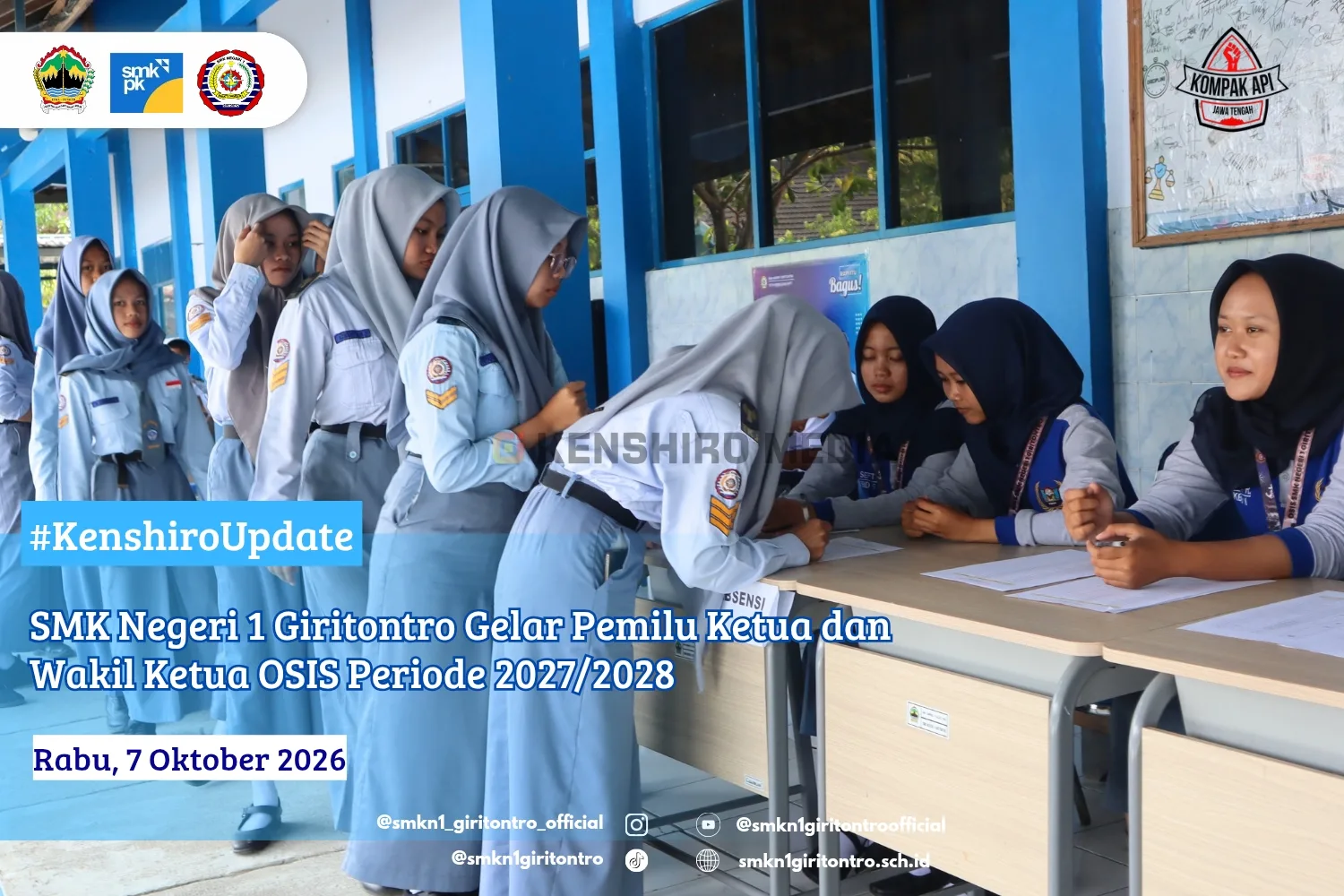 SMK Negeri 1 Giritontro Gelar Pemilu Ketua dan Wakil Ketua OSIS Periode 2027/2028